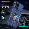 For Oppo Reno7 4G Armor Series Drop-proof PC+TPU Cover Kickstand Phone Case with Slide Lens Lid
