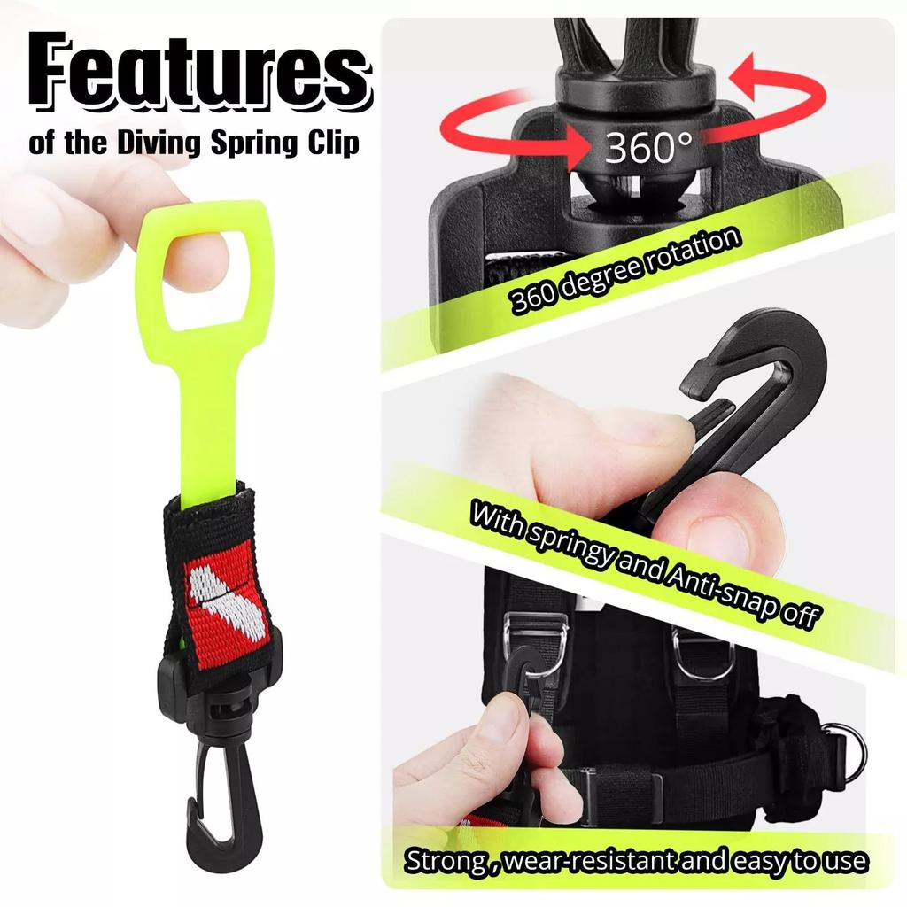 2 szt. Uchwyt na ustnik ośmiornicy do nurkowania Zabezpieczenie ustnika ośmiornicy ze sprężystym klipsem do regulatora 2. stopnia Łatwy w użyciu
