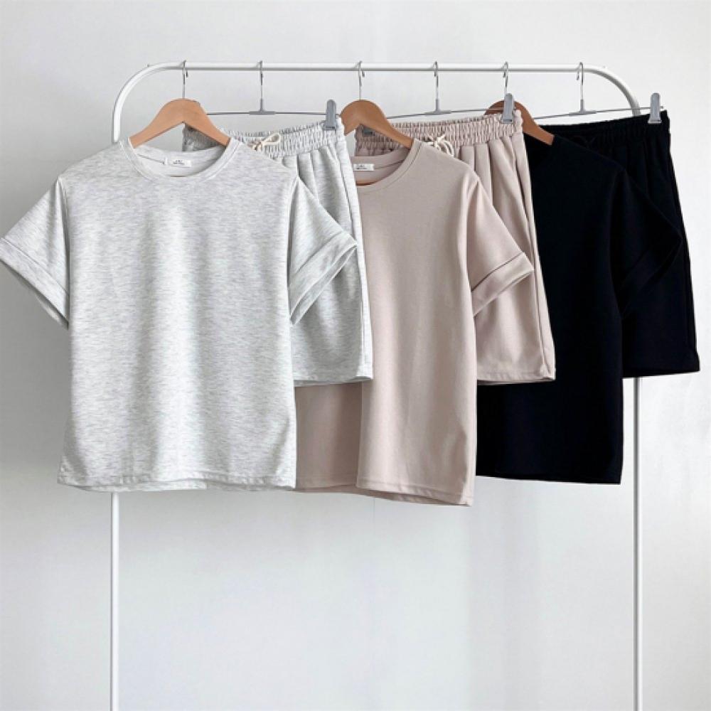 New Arrivals Open Run Women Roll Up ShorT Sleeve Solid T shirT And elasTic Wide