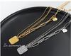 18K Gold-Plated Geometric Letter Pendant Necklace - Durable & Fashionable Titanium Steel Jewelry