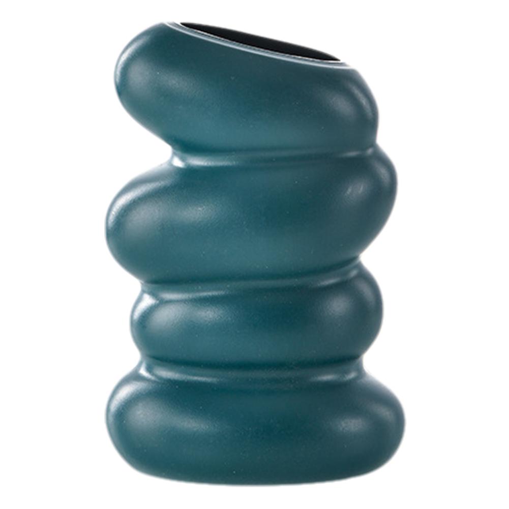 

Nordic Spiral Flower Pot Flower Arrangement Container Wavy Lines Plastic Spiral Vase Minimalist for Desktop Office Ornament зелений