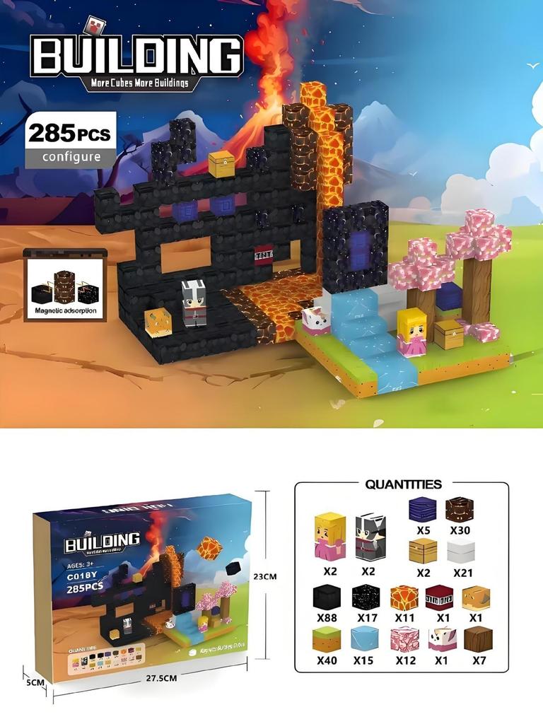 Magnetic Cubes: Children's Suction-Assembly Building Blocks