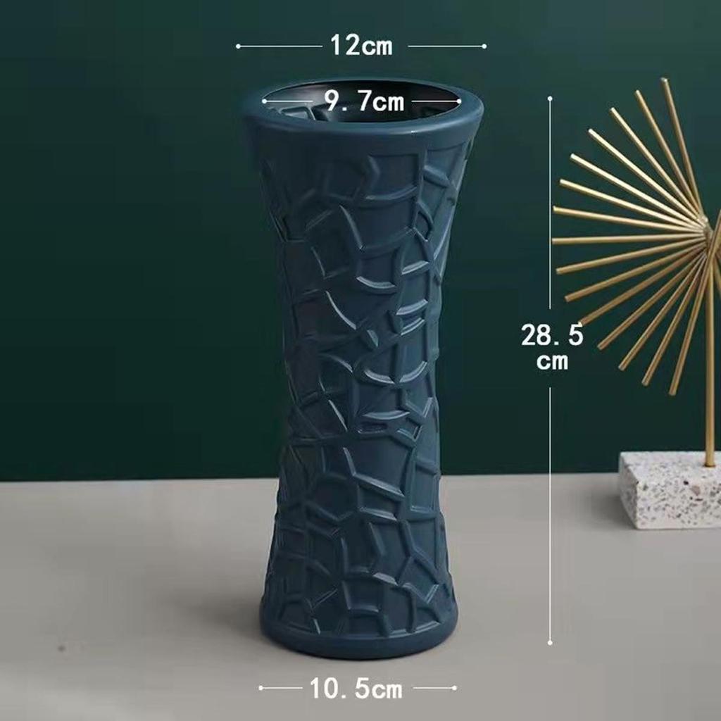Nordic Large Resin Rattan Vase for Dried Flowers - Ceramic Look, Iron Art Floor Decoration.