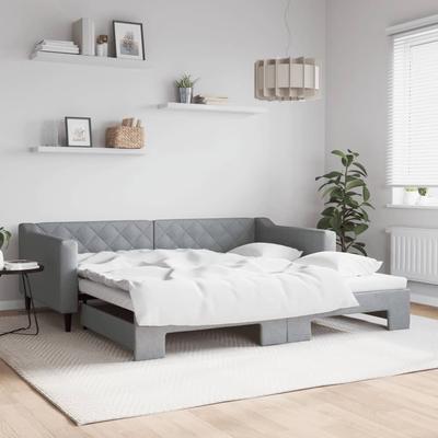 Vidaxl Sofa Rozsuwana, Jasnoszara, 100X200 Cm, Tkanina