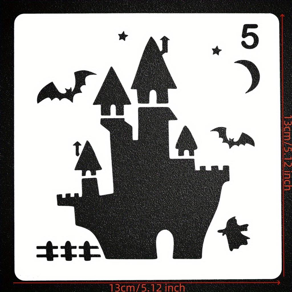 8pcs/set, 13*13cm/5.12*5.12 Inches, Holiday Model Handbook Templates, Halloween Templates, Skeleton Drawing Boards, Scrapbooking Decorations