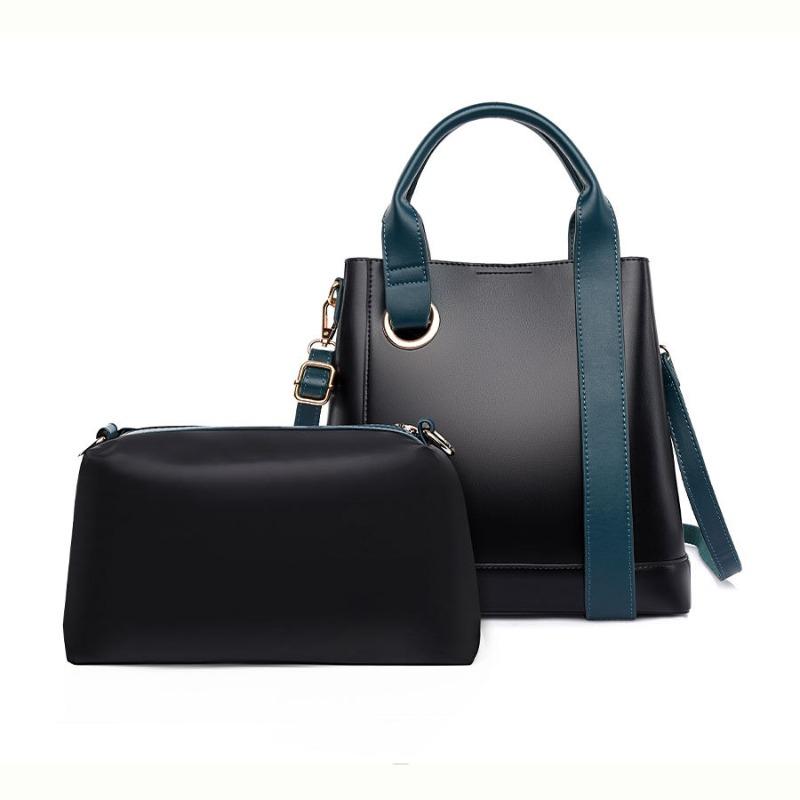 New Handbag Retro Bucket Bag Contrasting Color Women's Messenger Bag Fashionable Large Capacity Tote Bag Women