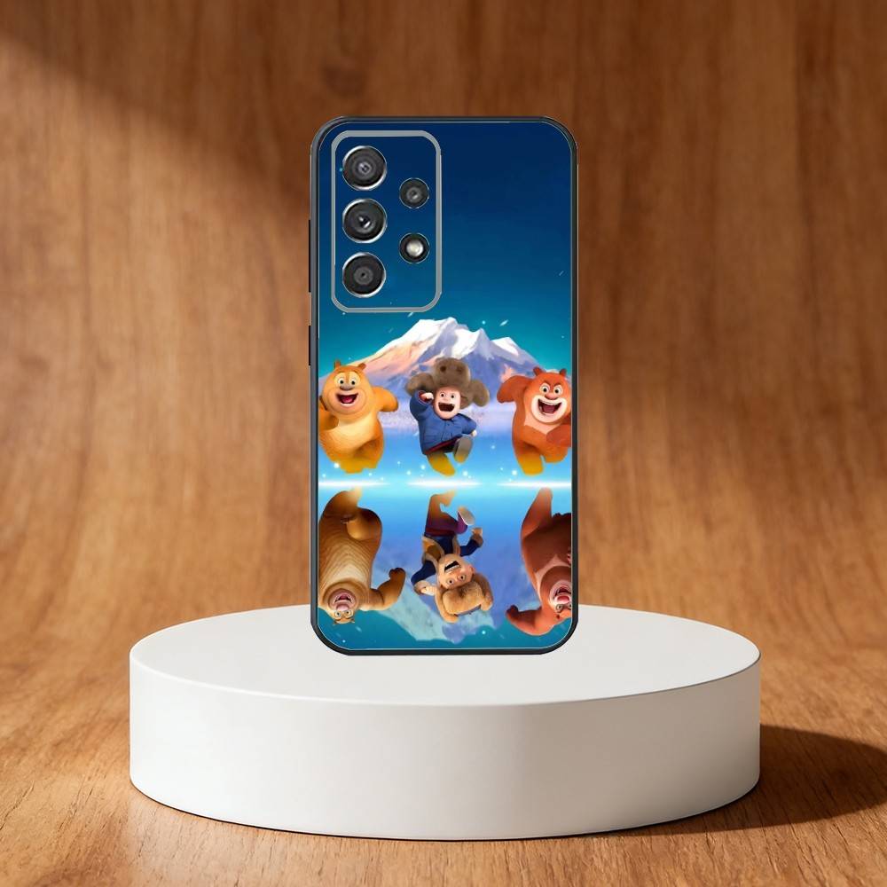Cartoon Boonie Bears Phone Case For Samsung S25,S24,S21,S22,S23,S30,Ultra,S20,Plus,Fe,Note,10,9,5G Black Cover