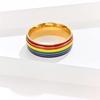Emaille Mehrfarbige Regenbogenringe Edelstahl Fingerknöchelbänder Unisex Partnerringe Frau