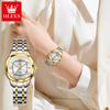OLEVS 9810 Automatic Mechanical Watch for Women Luxury Diamond Scale Womens Wristwatch Stainless Steel Waterproof Ladies Watches