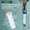Black Five-speed Water-stop Multi-functional Bathroom Showerhead Set, Black Household, Large Water Output, Hot Water Pressurization