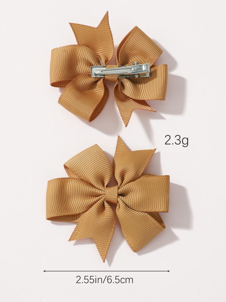 10Pcs 2.5inch Grosgrain Ribbon Bows Hair Clips for Baby Girls Sweet Solid Color Hairpin Barrettes Headwear Hair Accessories