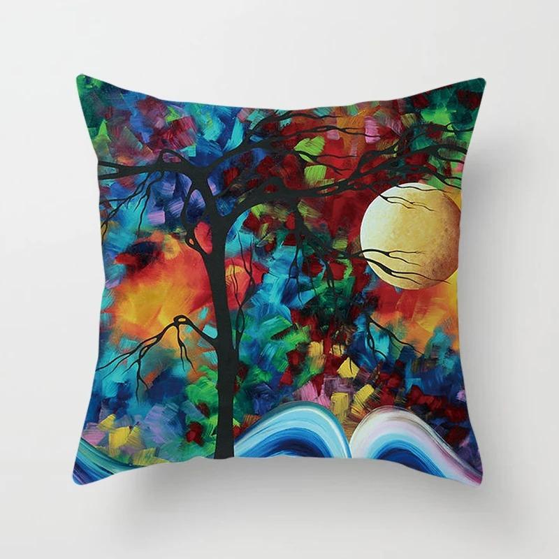 Creative Tree Pattern Pillowcase Interior Decoration Office Living Room Home Pillowcase