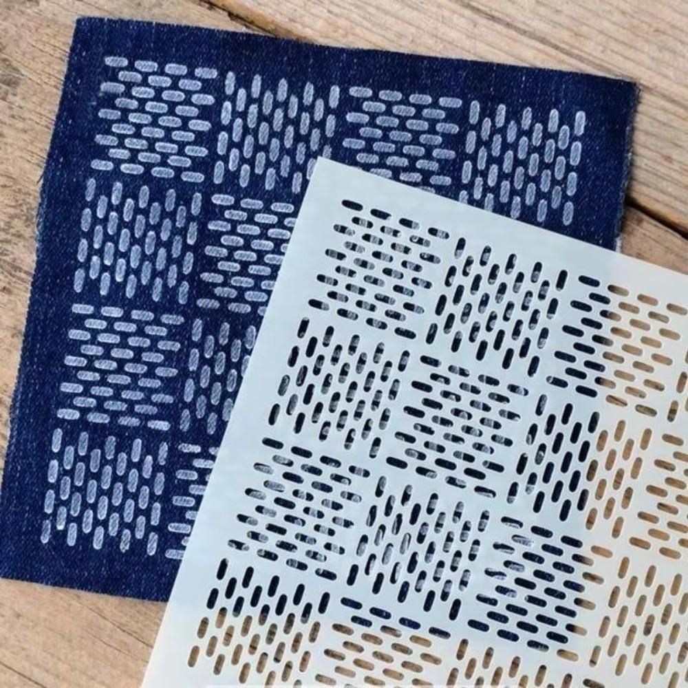 9/32 Stuks Herbruikbaar Sashiko Borduur Sjabloon Handgemaakt Doorschijnend Patchwork Stencil Geometrisch PET Stencil