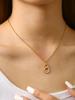 Korean Fashion Simple Temperament Light Luxury Stainless Steel 18K Gold-Plated Diamond Ring Pendant Necklace Female