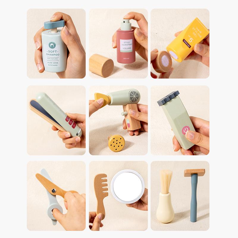 Make Up Beautiful Makeup Set Hairdressing Simulation Wooden Toy For Girls Children Dressing Cosmetic Girls Pretend Play Kid