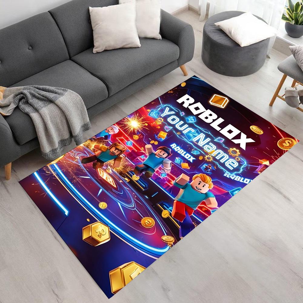 Roblox Customize Text Floor Rug Office Rug Design for Foyer Hallway Decorate Room Playrooms Antislip Carpet Anime Office Decor