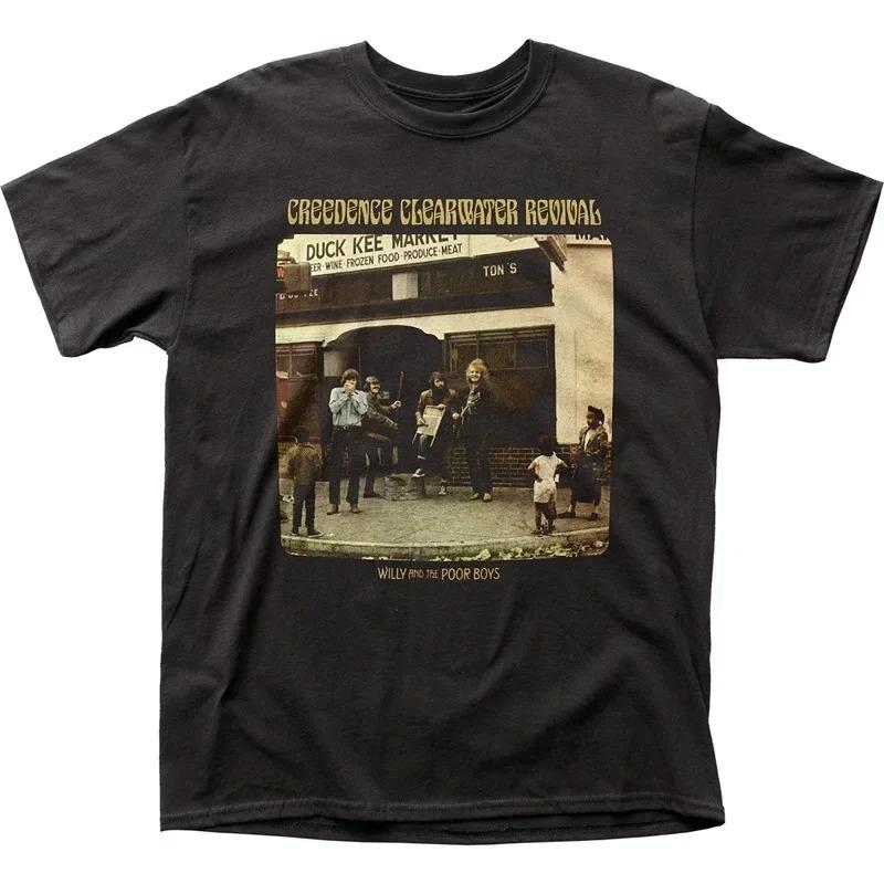 2026 T-shirt Oversize a Maniche Corte Creedence Clearwater Revival per Motociclisti Divertente Maglietta Uomo Donna Cotone Streetwear Top Maglietta Abbigliamento