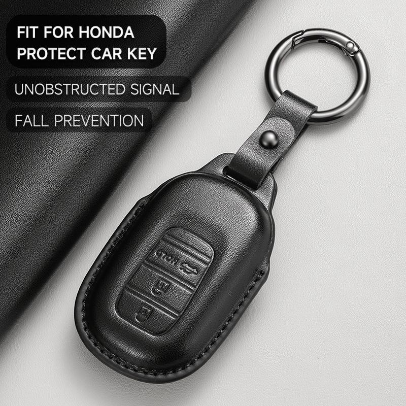 Leather Car Key Cover Case Protection Shell Keychain For Honda Accord Civic 8 10 11 Th Gen Vezel Jazz Freed Pilot HR-V CR-V BR-V