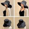 UV Protection Wide with Chin Compact Black [Celvish] Women's Hat, Brim, Strap, Foldable, Lightweight,