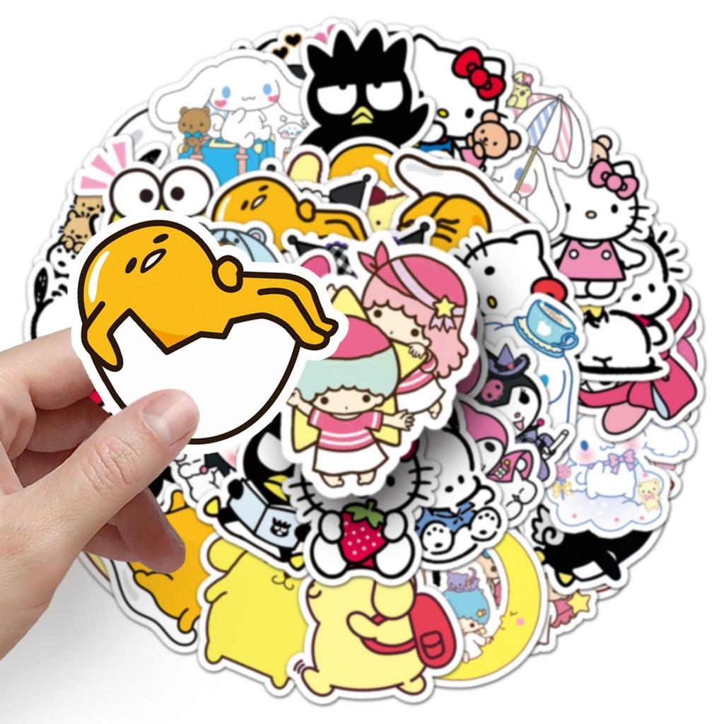 51 Cartoon Sanrio Epoxy Stickers: Cute KT Cat, Pompompurin, Kuromi for Water Bottles & Phone Cases