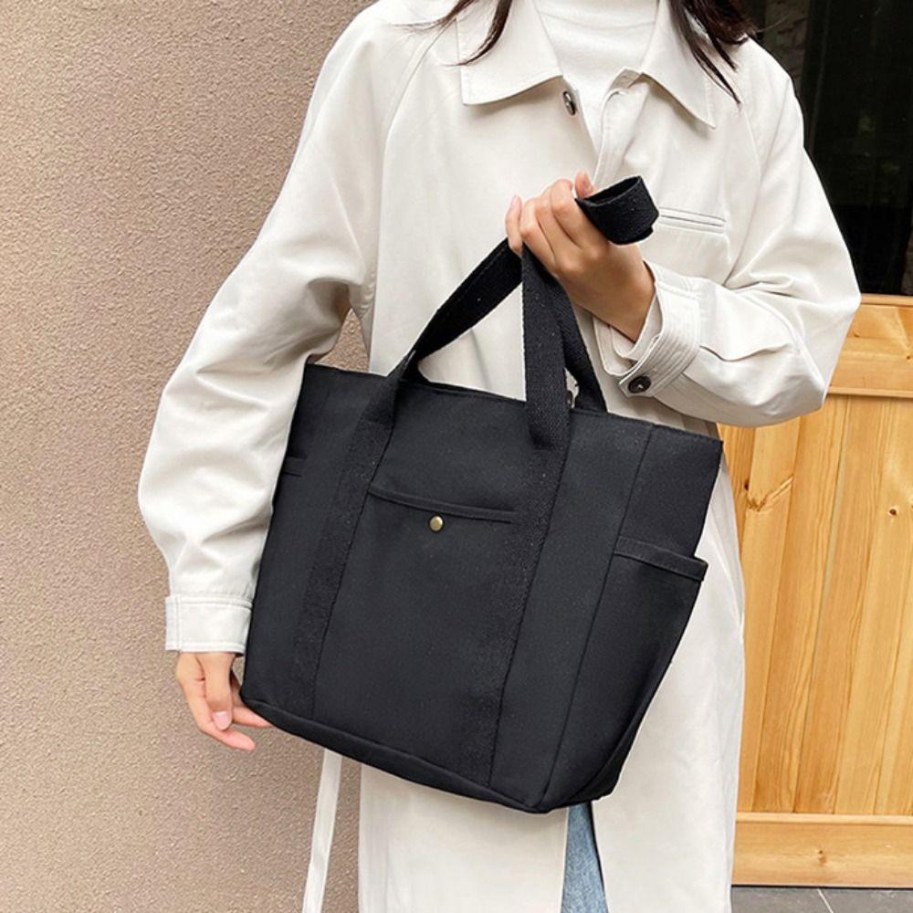 Large Capacity Canvas Tote Bag Casual Cloth Shoulder Bag All-match Mommy Handbag  Travel