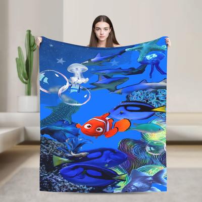 Custom Kawaii Printed Dory Finding Nemos Blanket Quality Super Soft  Throw Blanket Winter Camping Living Room Novelty Bedspread