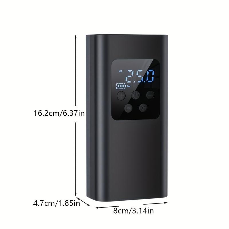 Wireless Smart Portable Digital Display Tire Inflator One Touch Fast Inflation with LED Light for Car Motorcycle Bike