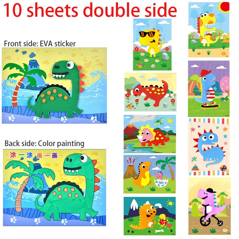 5-20 Pezzi Nuovo Puzzle Gioco Adesivo 3D in Schiuma EVA Giocattoli Educativi per l'Apprendimento di Animali Cartoni Animati Fai da Te Per Bambini Bambine Multi-disegni Stili