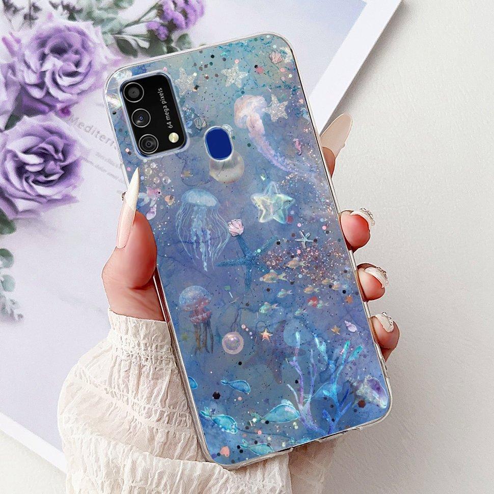 Cute Cat Caroon Cover For Samsung Galaxy A21s Case Soft Silicone Fundas Phone Cases For Samsung A 21s  A21s SM-A217F Full Bumper