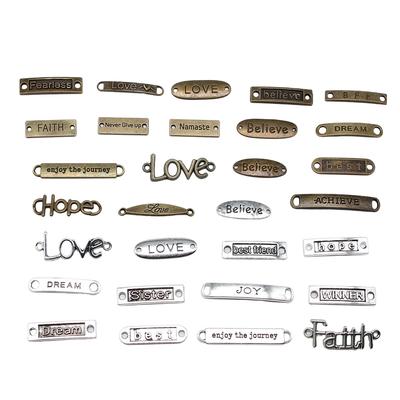 10pcs LOVE FAITH HOPE SISTER DREAM BEST BELIEVE JOY Connector Charms For Jewelry Making DIY Crafts Making Findings