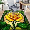 1PC Rose Stained Glass Non-Slip Floor Carpet, Suitable for Office, Bedroomand Playrooms. It Can Also Be Used As a Sofa Footrest cover-T86