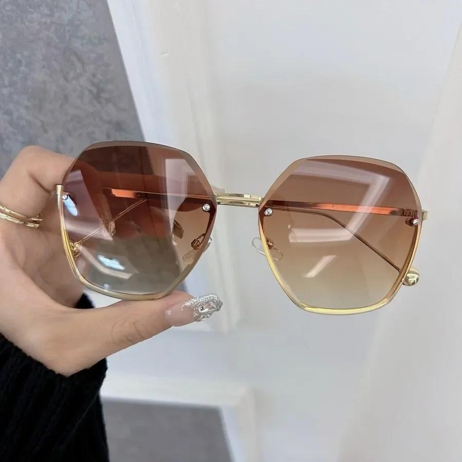 Colorful Square Sunglasses Women Men Rimless Sun Glasses Female Male Designer Brand Unisex Travel Outdoor
