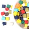 50 pcs Polymer Clay Animal & Fruit Style Mixed Color Flat Round Beads for DIY Bracelet Jewelry