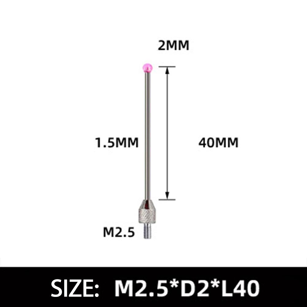 Steel Head 2mm Carbuncle M2 5 Thread Micrometer Gauge Probe Suitable for Dial Indicators and Computing Instruments