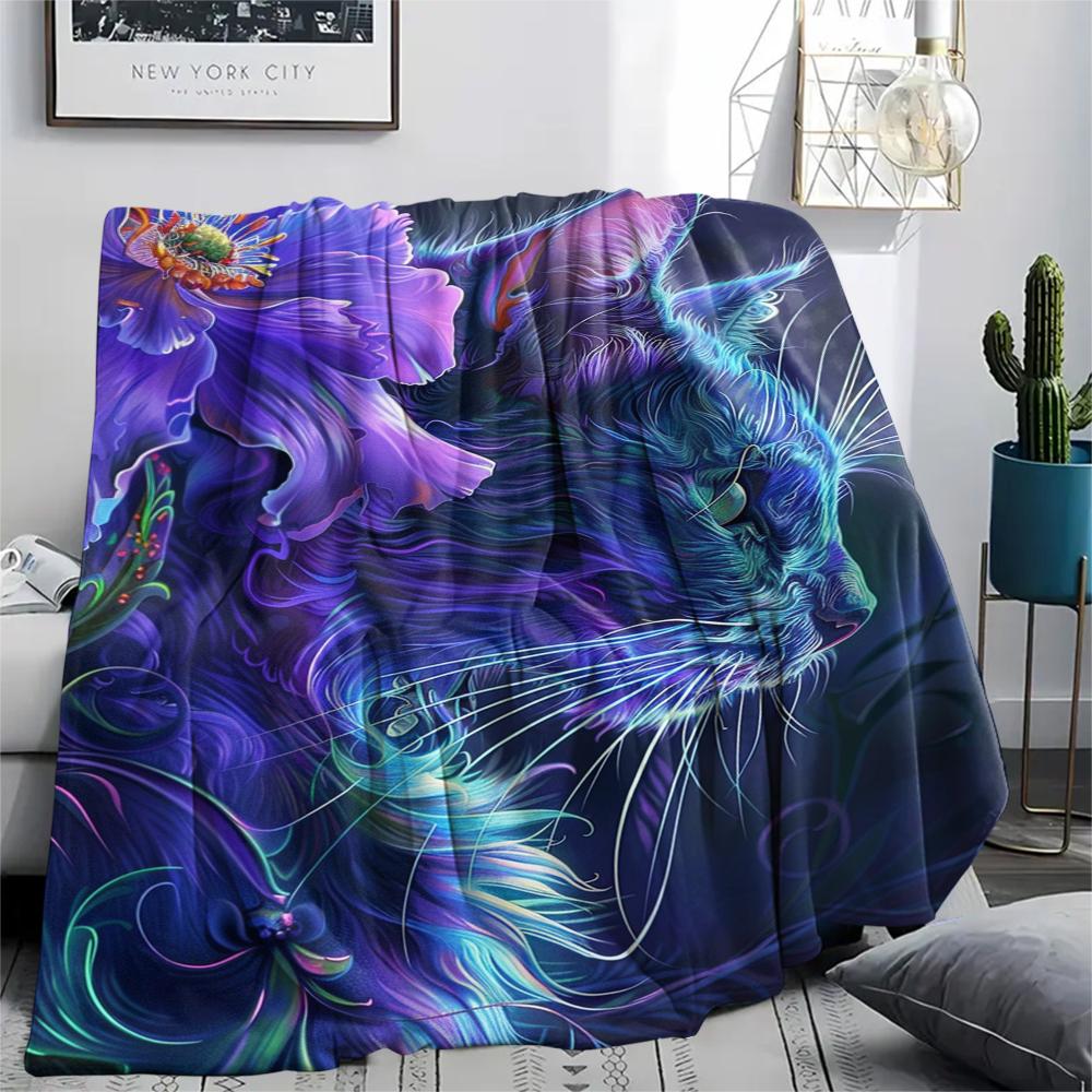 1 Peça Manta de Flanela com Estampa de Desenho Animado, Alta Qualidade Confortável para Todas as Estações, Decoração de Casa, Calor e Conforto, Perfeita para Presente de Natal Aniversário