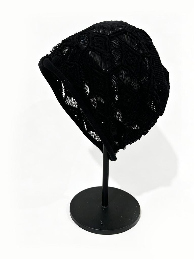 Retro literary and artistic crochet hole stacking hat men's and women's spring and summer thin breathable knitted cold hat fashionable headgear