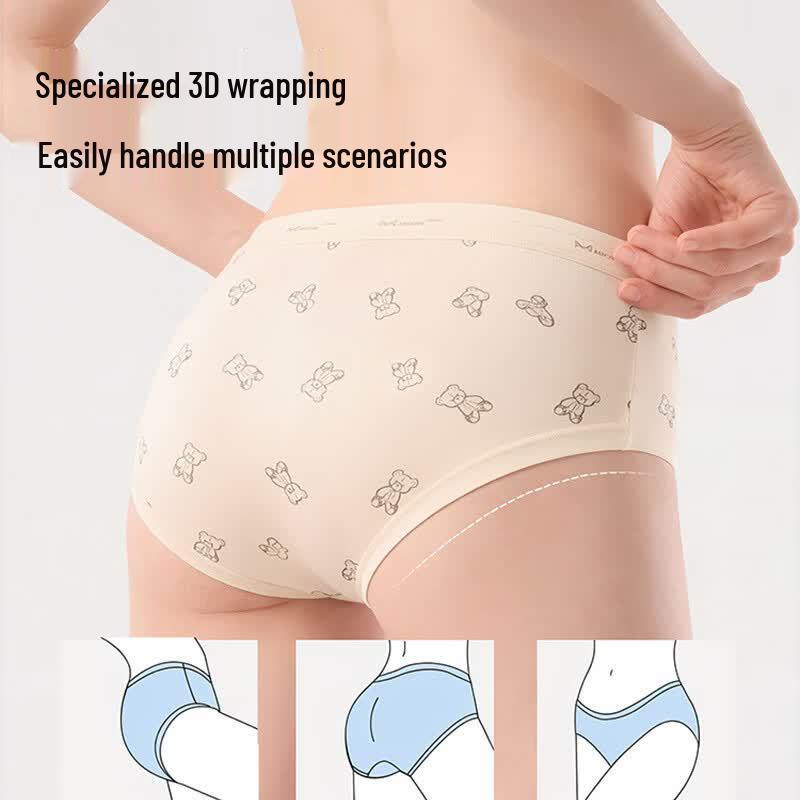 Miiow Women's Cotton Antibacterial Printed Panties (4-Pack)