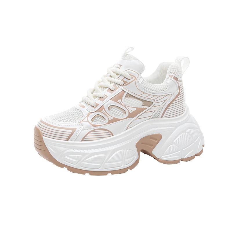 

Hanging sole dad shoes women s spring 2025 new mesh muffin thick sole casual breathable sports shoes ins tide 40 абрикосовый