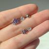 Purple Earring Set: 5 Surgical Steel Fashion Piercings