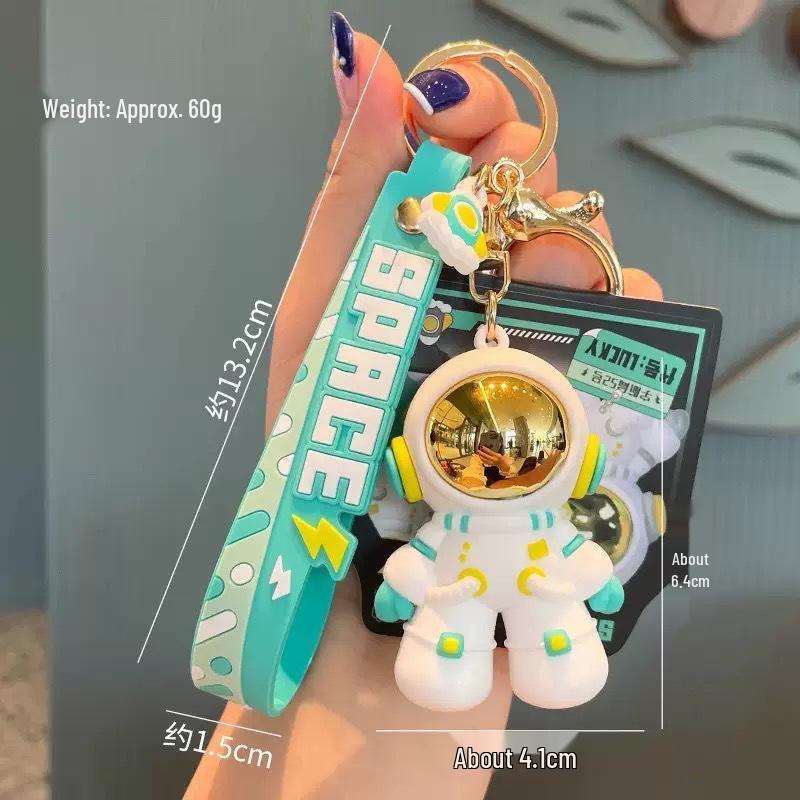 Genuine Astronaut Keychain: Adorable Spaceman Pendant for Couples, Car Keys, Backpacks, and Gifts