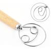 Wood Mixing Stick 13-Inch Double/Single Loop Whisk for Eggs Flour & Dough Blending Handcrafted Kitchen Utensil for Baking & Cooking