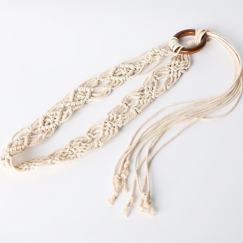 Weaving Tassel Waist Rope For Women Versatile Dress Decoration Korean Knotted Thin Waist Rope Wax Thread Knotted Waist Belt