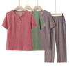 2026 Summer Clothing Set for Middle-Aged and Elderly Women: Grandma's Short-Sleeved Two-Piece Set 