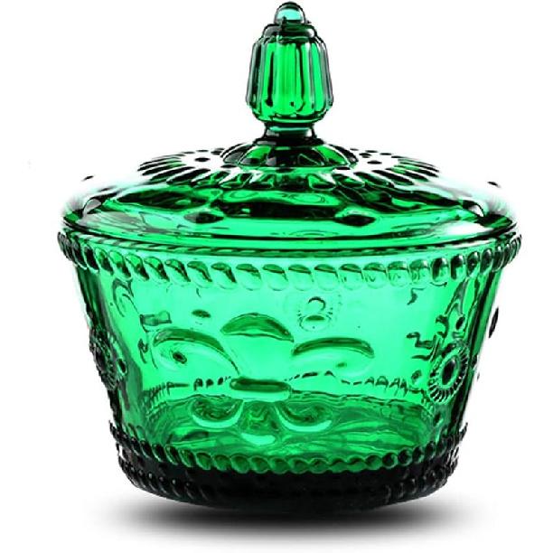 Europejski Retro Nostalgiczny Trójwymiarowy Reliefowy Kolorowy Szklany Słoik Słoik na Cukierki Słoik na Przyprawy z Pokrywką