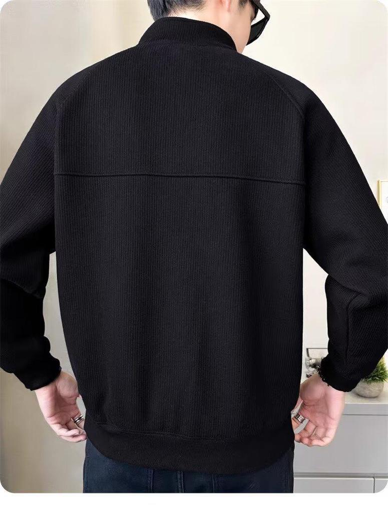 Men's 2024 Spring/Autumn Thickened Pullover Half-Zip Stand Collar Sweatshirt