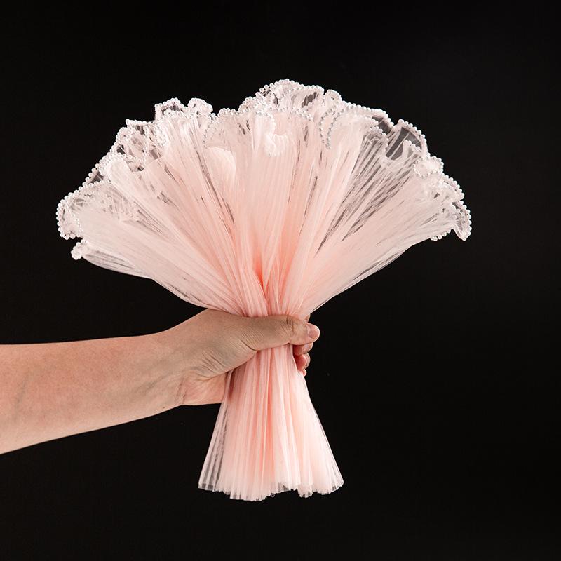 Färska Blommor Pärl Våg Garn Nät - Bukettinslagning & Blomsterbutiks Material