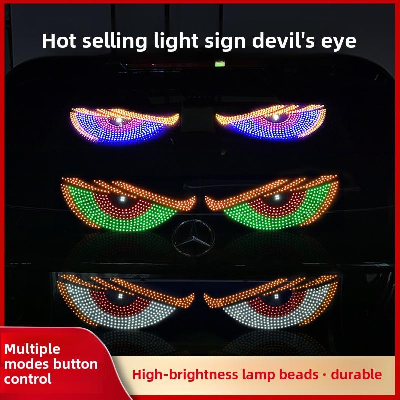 Colorful Devil Eyes Led Lights For Car Truck Windshield Warning Strobe Lights USB Plug-in Panel Decorations Internal Accessories
