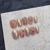 Handmade Nail Art Finished Fake Nail Patch Japanese Style Xiaoxiangfeng Hand-painted Pink Cute Bear