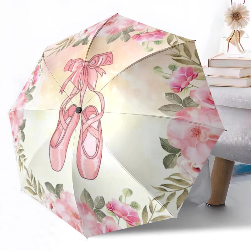 Dance Portable Automatic Umbrella Compact & Durable 8-Rib Design Compact Design Travel Essential Elegant Women's Umbrella