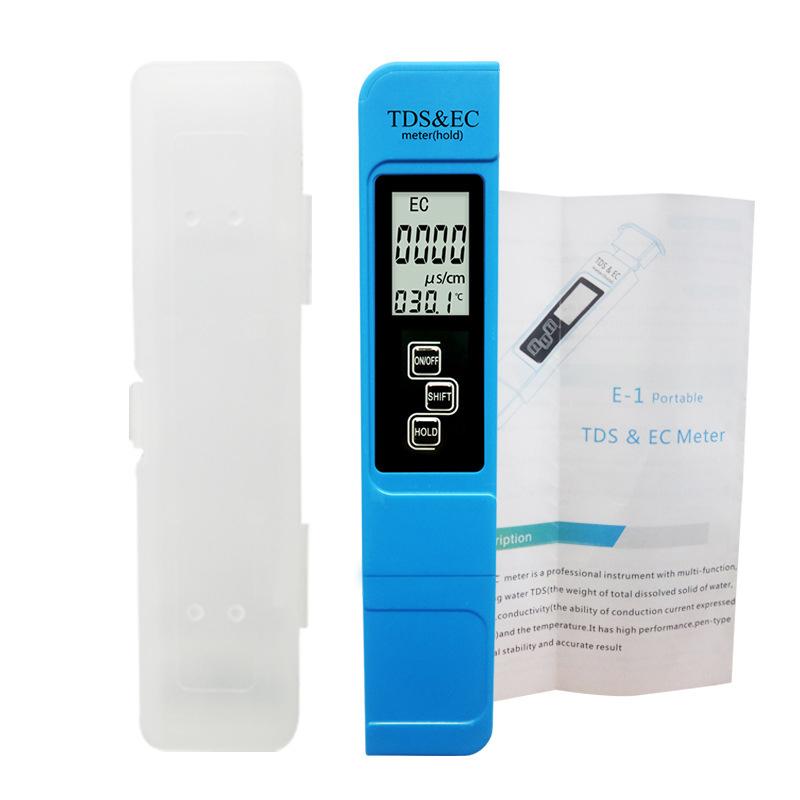 2 In 1 TDS EC Portable Meter Water Quality Testing Pen High Precision Digital Display for Household Hydroponics Pools